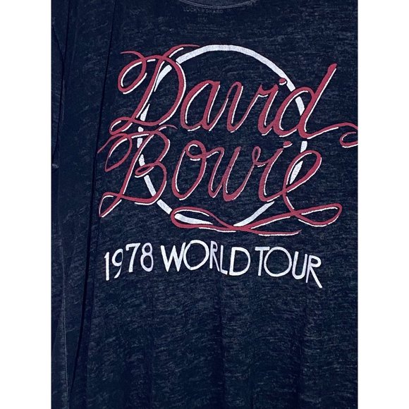 Bowie Exclusively for Lucky Brand 1978 World Tour Burnout T Shirt Women's Size M - Picture 8 of 11